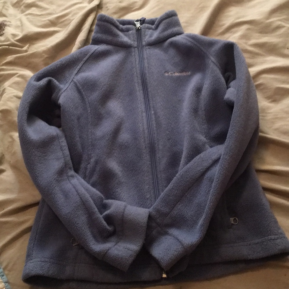 A Columbia purple turtleneck jacket
